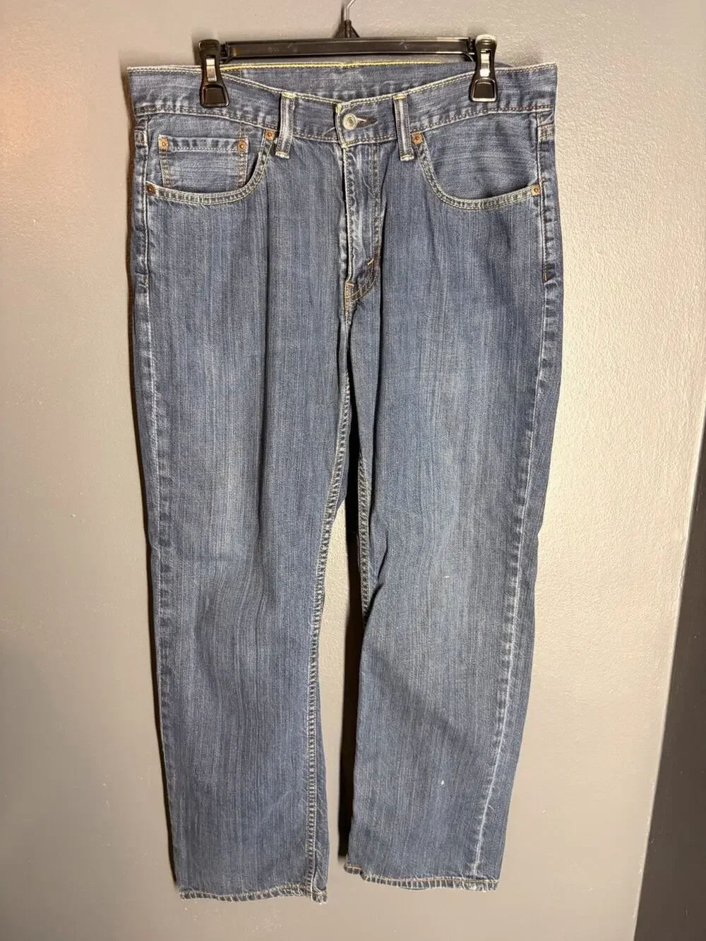 Levis 514 Jeans Mens 34x30 Slim Straight Cotton Blue Denim Pants